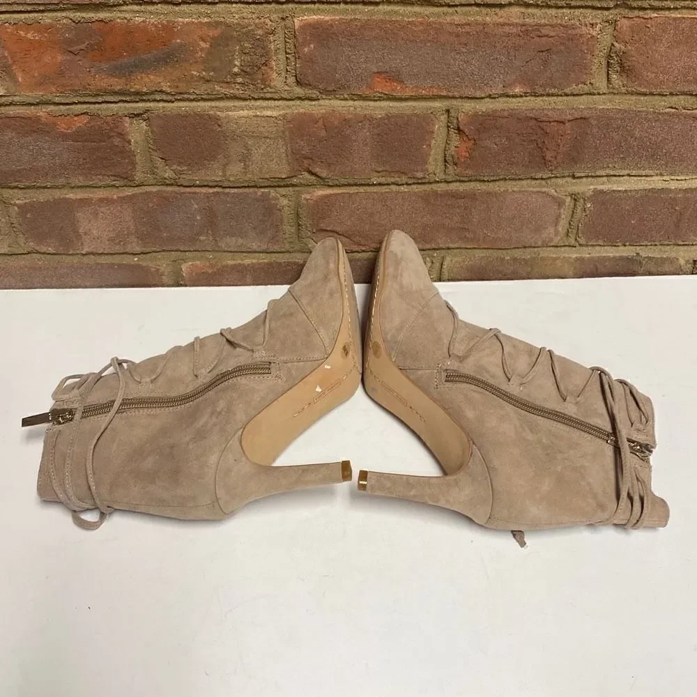Vince Camuto Khaki Chenai Suede Booties Size 8 NEW